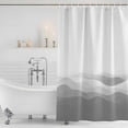 thumbnail image 4 of Grey Ombre Waterproof Fabric Shower Curtain, Summer Minimalist Ocean Waves Waterproof Fabric Shower Curtain for Bathroom Curtains Bathtubs Hotel Washable Shower Curtains with 12 Hooks Small 36x72in, 4 of 8