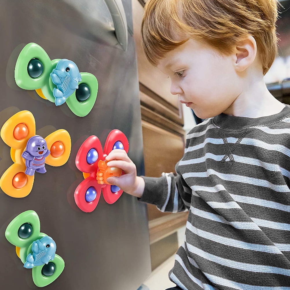 Suction Spinner Toys Sensory Toys Spinning Rattle Bath Toys for Toddlers Babies Infant 6 -18 Months Age 1-3 Years Old Birthday Learning Gifts