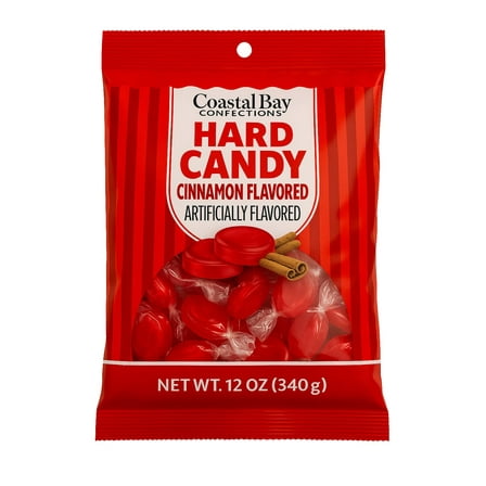 Coastal Bay Confections Classic Spicy Cinnamon Flavored Hard Candy, 12 oz Bag