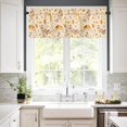 thumbnail image 3 of Fall Autumn Kitchen Window Curtain Set with Tiers and Valance, 3 Pieces Rod Pocket Valances Yellow Orange Fall Leaves Birds Window Treatment Semi Sheer Kitchen Bedroom Farmhouse Decor (52"W x 18"L), 3 of 6