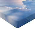 thumbnail image 2 of Ambesonne Sun Fitted Sheet, Sunbeam and Fluffy Clouds, Queen Size, Pale Blue White, 2 of 3