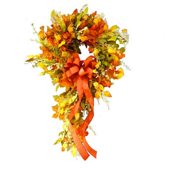 Ardorlove Wreath, Handmade Autumn Maple Leaves, 24"