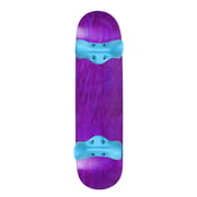 Softrucks Skateboard Indoor Practice Complete 7.75" Blue Trucks, Stained Purple