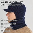 thumbnail image 2 of Knitted Winter Cap Scarf Set Warm Beanie For Men With Ear Protect and Fleece Tube Neck Gaiter, 2 of 5