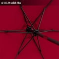 thumbnail image 5 of 7.5 Ft Patio Umbrella Outdoor Market Table Umbrella with Crank, 6 Ribs, Polyester Canopy, Dark Red, 5 of 7