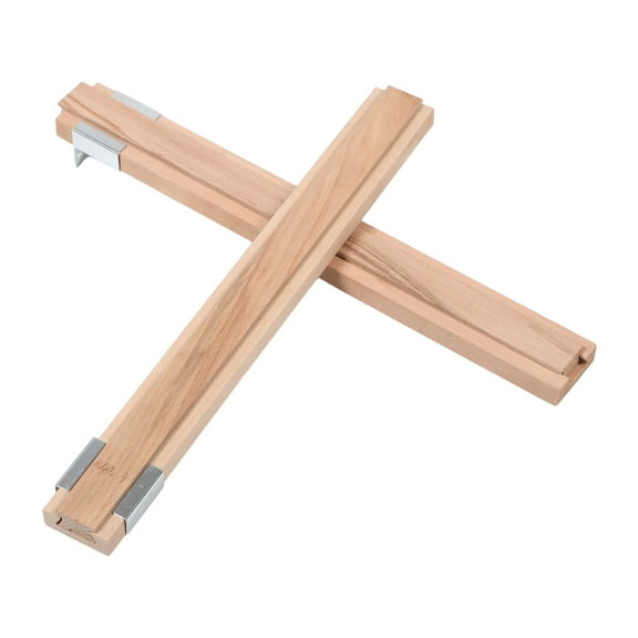 ELAYARD 2Pcs Center Mount Wood Drawer Guides Smooth Sliding Solid Wood Rails for Furniture