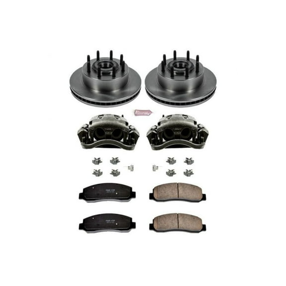 PowerStop Front Stock Replacement Brake Pad and Rotor Kit with Calipers Fits: FORD Select Models KCOE5588