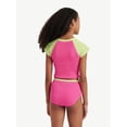 thumbnail image 2 of Justice Girls 2 Piece Short Sleeve Rashguard Swimsuit, Sizes XS-XL, 2 of 6