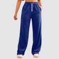 thumbnail image 2 of biudgviw Sweatpants for Women Loose Elastic Waisted Winter Sweatpants Lounge Straight Wide Leg Pants with Pockets, 2 of 6