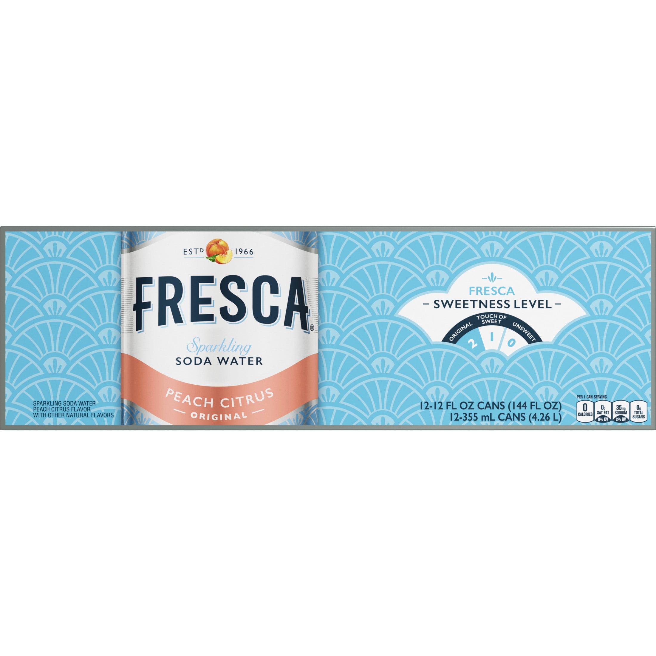 Fresca Peach Soda Pop Fridge Pack Cans, 12 fl oz, 12 Pack