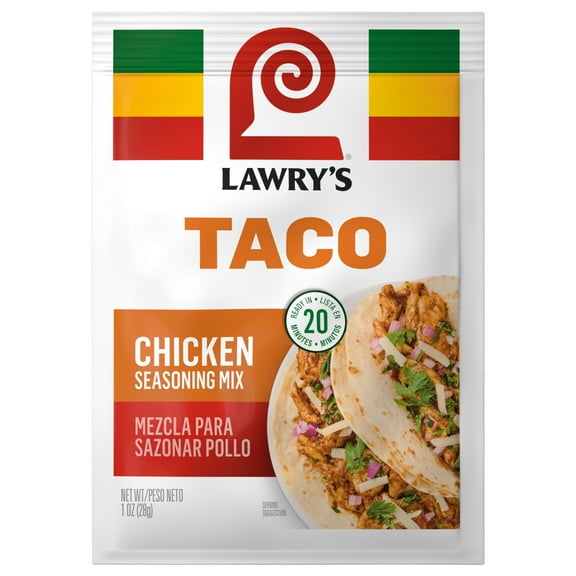 (3 Pack) Lawry's Chicken Taco Spices & Seasonings, 1 oz