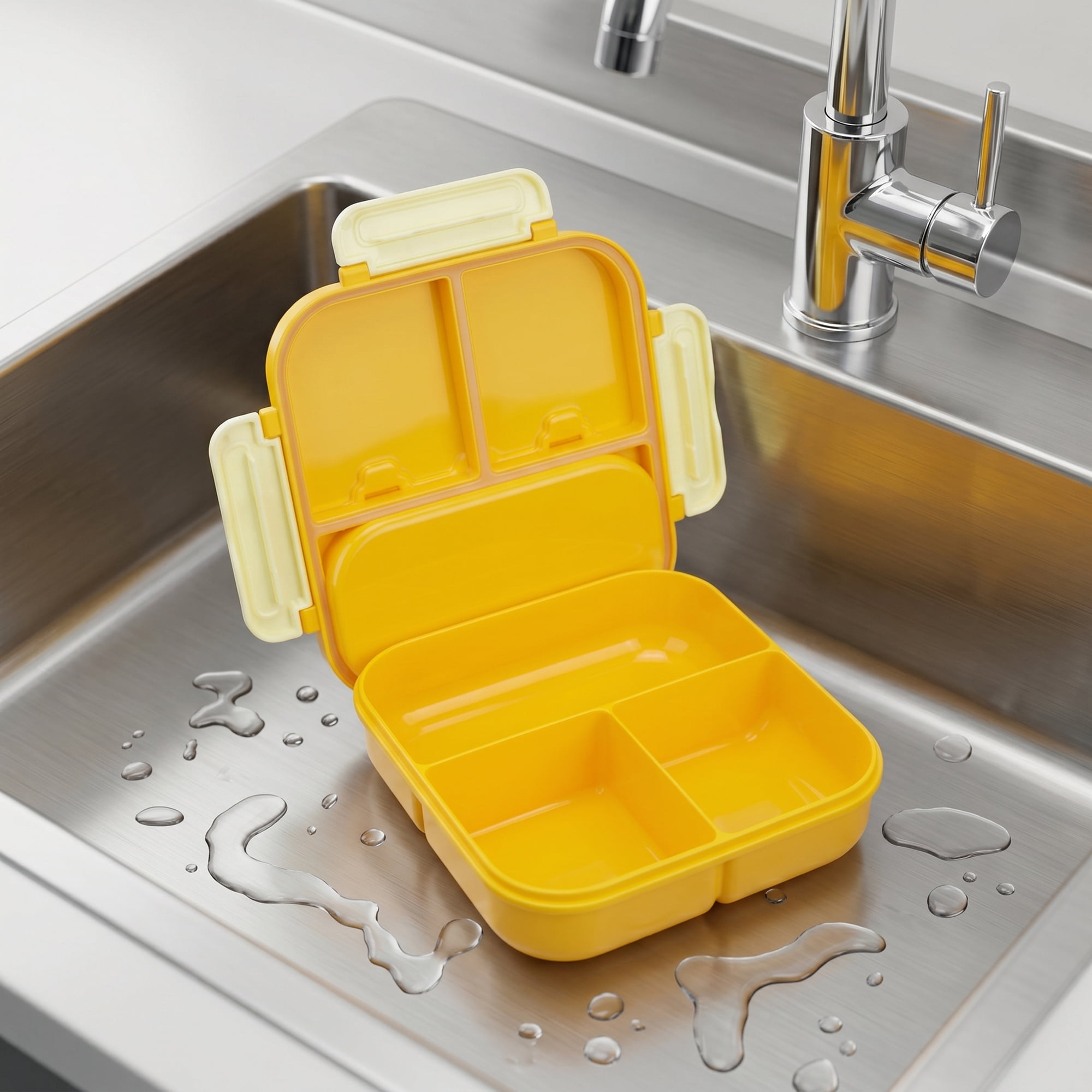 Unique Bargains Leakproof Meal Lunch Bento Box for Work Yellow