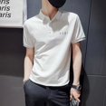 thumbnail image 4 of Camiseta con cuello para hombre, ropa de calle, ropa informal negra, estilo Kpop, ropa elegante y corriente, nueva camiseta estética tipo polo para hombre, lisa, talla 5xl, 4 of 4