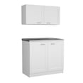 thumbnail image 1 of FM FURNITURE Perseus 1- Shelf Engineered Wood Cabinet Set in White, 1 of 8