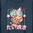 thumbnail image 3 of Instant Message - Taiyaki Frog Lightweight French Terry Wide Neck Long Sleeve Graphic Shirt, 3 of 6