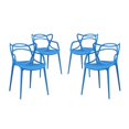 thumbnail image 1 of Modway Entangled 18" Modern PP Plastic Dining Chairs, Modern Style, Blue, Set of 4, 1 of 4
