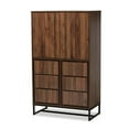thumbnail image 1 of Baxton Studio Armoire de Rangement en Bois Fini Brun et Métal Fini Noir, 1 of 9