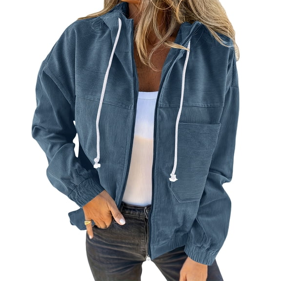 Cutuoiiu Cardigans for Women Loose Long Sleeve Jacket Fall and Winter Hooded Sweatshirt Solid Color Casual Drawstring Coat Gifts