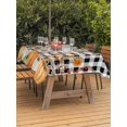 thumbnail image 2 of Outdoor Tablecloth with Umbrella Hole and Zipper, Orange Green Fall Rectangle Table Cloth 60x120 Inch Waterproof Tablecloth, Pumpkins Maple Leaf Thanksgiving Plaid Picnic Table Cover for Patio, 2 of 7