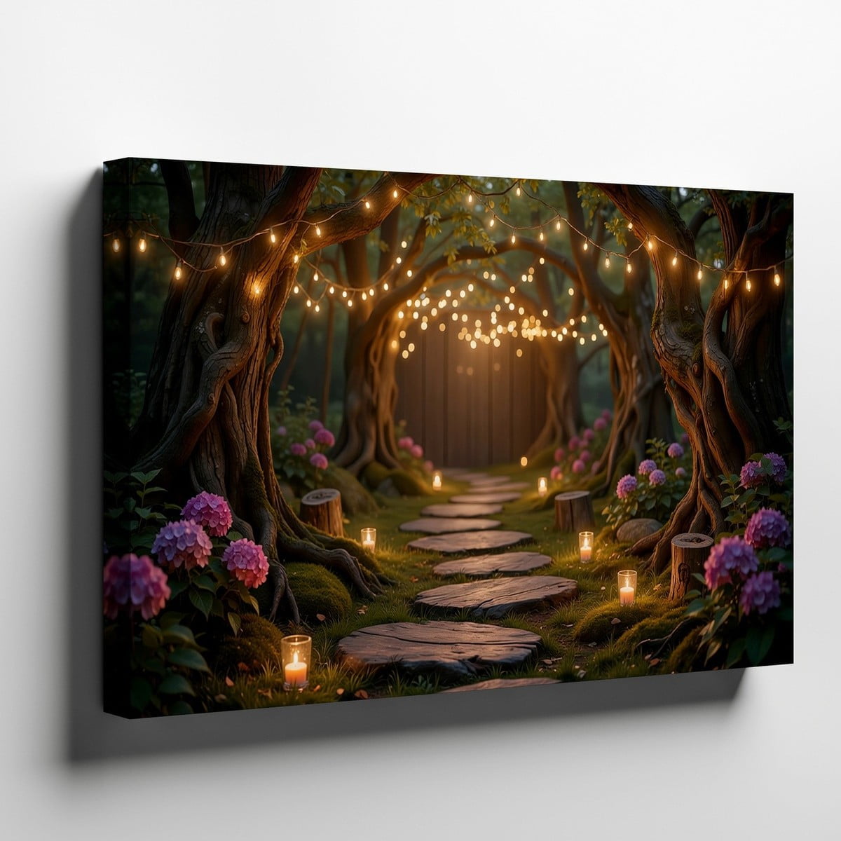 Mystical Forest Lantern Path Wall Art Print Fantasy Decor