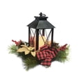 thumbnail image 2 of Jeco LED Lantern with Wreath in Black and Green, 2 of 2