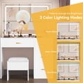 thumbnail image 4 of Uforic Makeup Vanity Desk with Large Lighted Mirror and Storage, 4 Drawer Vanity Table with Cushioned Stool, Milky White, 4 of 5
