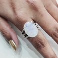 thumbnail image 5 of Natural Rainbow Moonstone Ring, Blue Fire Moonstone Ring, June Birthstone, 3 Twisted Band, 925 Sterling Silver, Womens Ring, Christmas, Thanksgiving, Handmade, Statement Jewelry, Natural Gemstone Ring, 5 of 7