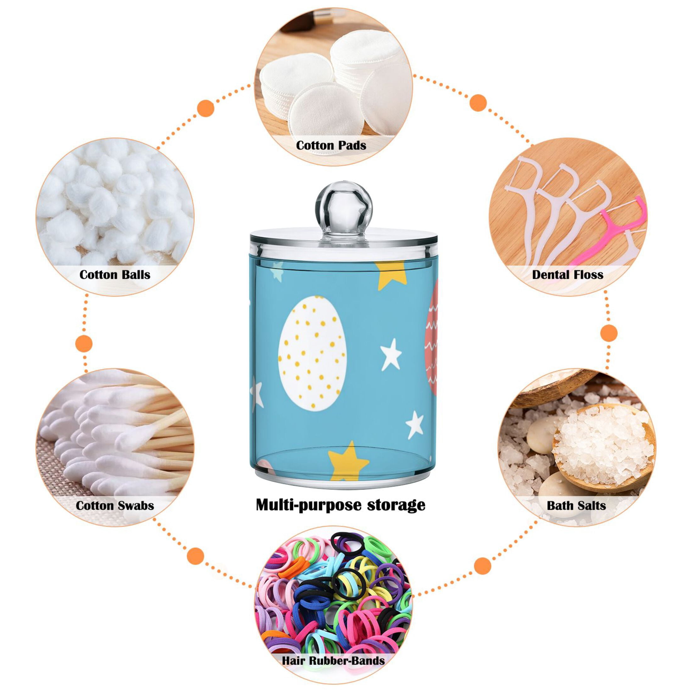 Ckdifva Easter Eggs Storage Jar with Lid Acrylic Organization Storage Containers Set of 4