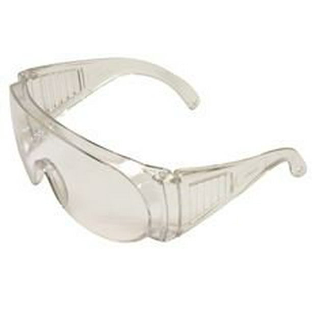 WRAPAROUND SAFETY GLASSES WITH SIDE SHIELDS, CLEAR