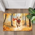 thumbnail image 4 of Welcome Fall Soft Coated Wheaten Terrier Strolling Through the Autumn Maple Forest Doormat Wheatie Dog Lover Indoor Outdoor Welcome Mat - 12012, 4 of 5