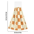 thumbnail image 6 of Yayeee Kitchen Hanging Hand Towels Set of 2 with Loop Bathroom Absorbent Tie Towel, Orange Checkered Pattern, 6 of 7