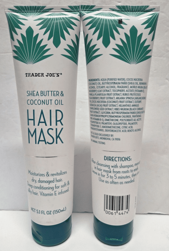 Trader Joe's Shea Butter Coconut Oil Hair Mask 5.1fl oz 150ml (2 Packs)