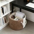 thumbnail image 4 of Fabric Foldable Large Basket, Blanket Basket Living Room, Woven Cotton Rope Storage Bin, Kids Dog Toy Storage Bin Box, Tall Laundry Hamper, Blankets Pillows Organizer Holder, 4 of 6