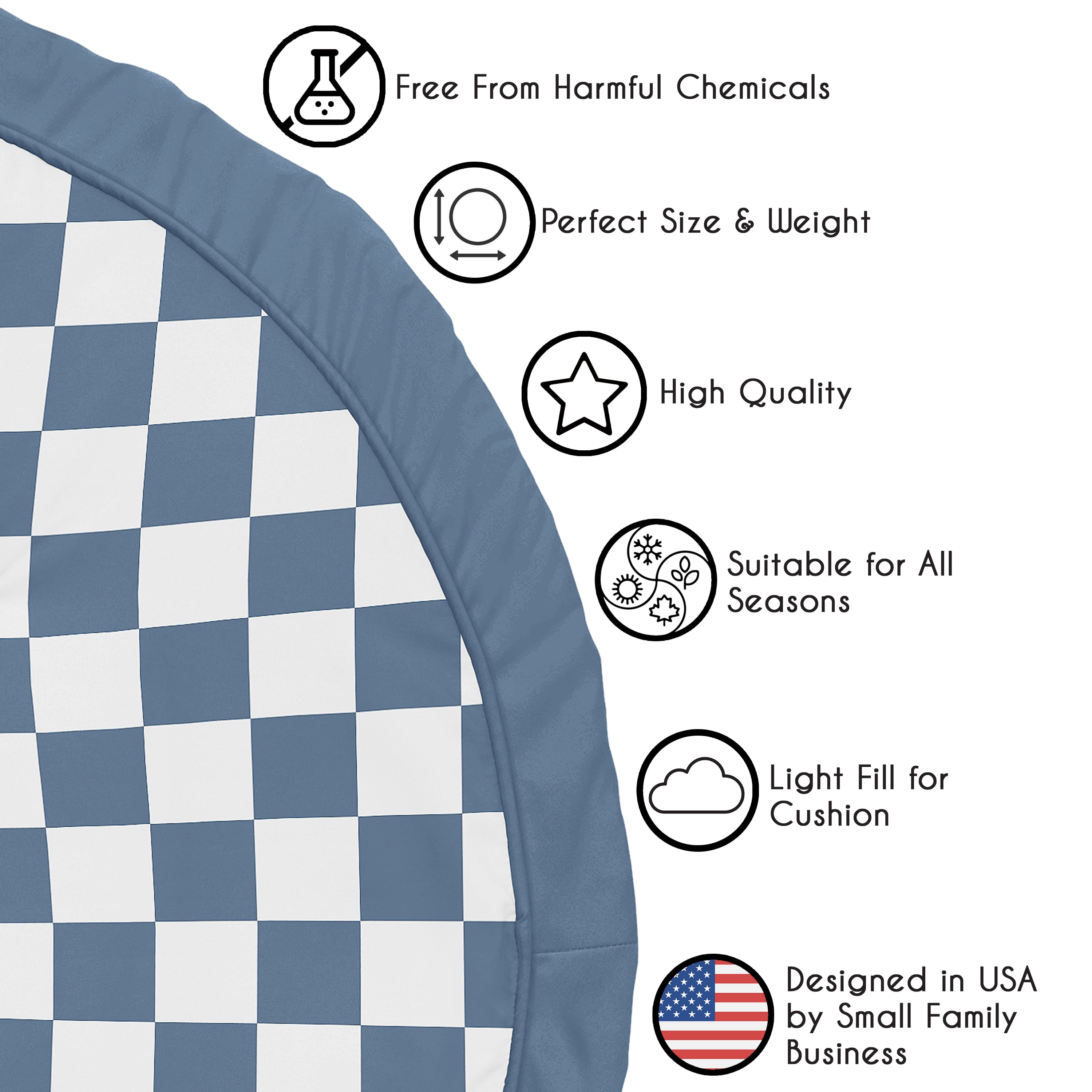 Sweet Jojo Designs Blue Gingham Checkered Plaid Boy Baby Tummy Time Play Mat