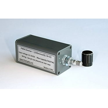 12 VDC LED Dimmer PWM DC Lighting Dimmer Controller for LED Incandescent Auto RV Marine Aircraft Interior Lighting - 12V