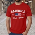 thumbnail image 2 of Ramiter Men's 250th America Anniversary Casual Printed T-Shirt American Flag Shirt Men 250 Years of Freedom Shirt(Red,2XL), 2 of 5