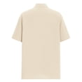 thumbnail image 6 of Neewe Men's Hawaiian Short Sleeve Linen Button Up Shirt Turndown Collar Beach Basic Solid Shirt-Beige S, 6 of 7