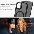 thumbnail image 3 of DOMAVER Magnetic iPhone 13 Case / iPhone 14 Case (6.1") - Slim Matte Translucent Cover | MagSafe Compatible | Shockproof Protective | Black, 3 of 7