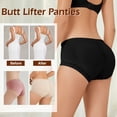 thumbnail image 5 of GAI YI Women's Butt Lifter Shapewear Panties - Tummy Control Body Shaper Underwear with Removable Pads, High Waist Booty Enhancer Panties 2 Pack Black+Black S, 5 of 7