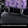 thumbnail image 4 of Kdxio Violet Pattern Print 2 Piece Car Head Rest Covers Set Auto Front/Rear Seats Headrest Cover Universal Fit Most Cars,Sedan, SUV, 4 of 9