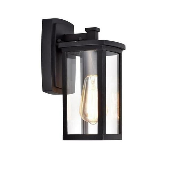 CHLOE Quill Transitional 1 Light Textured Black Outdoor Wall Sconce 11" Height