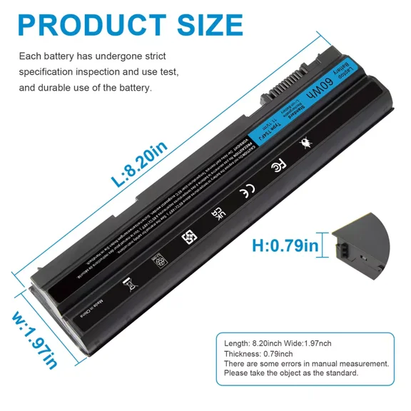 New 60Wh Battery for Dell Latitude E5420 E6420 E6520 E6530 T54FJ M5Y0X