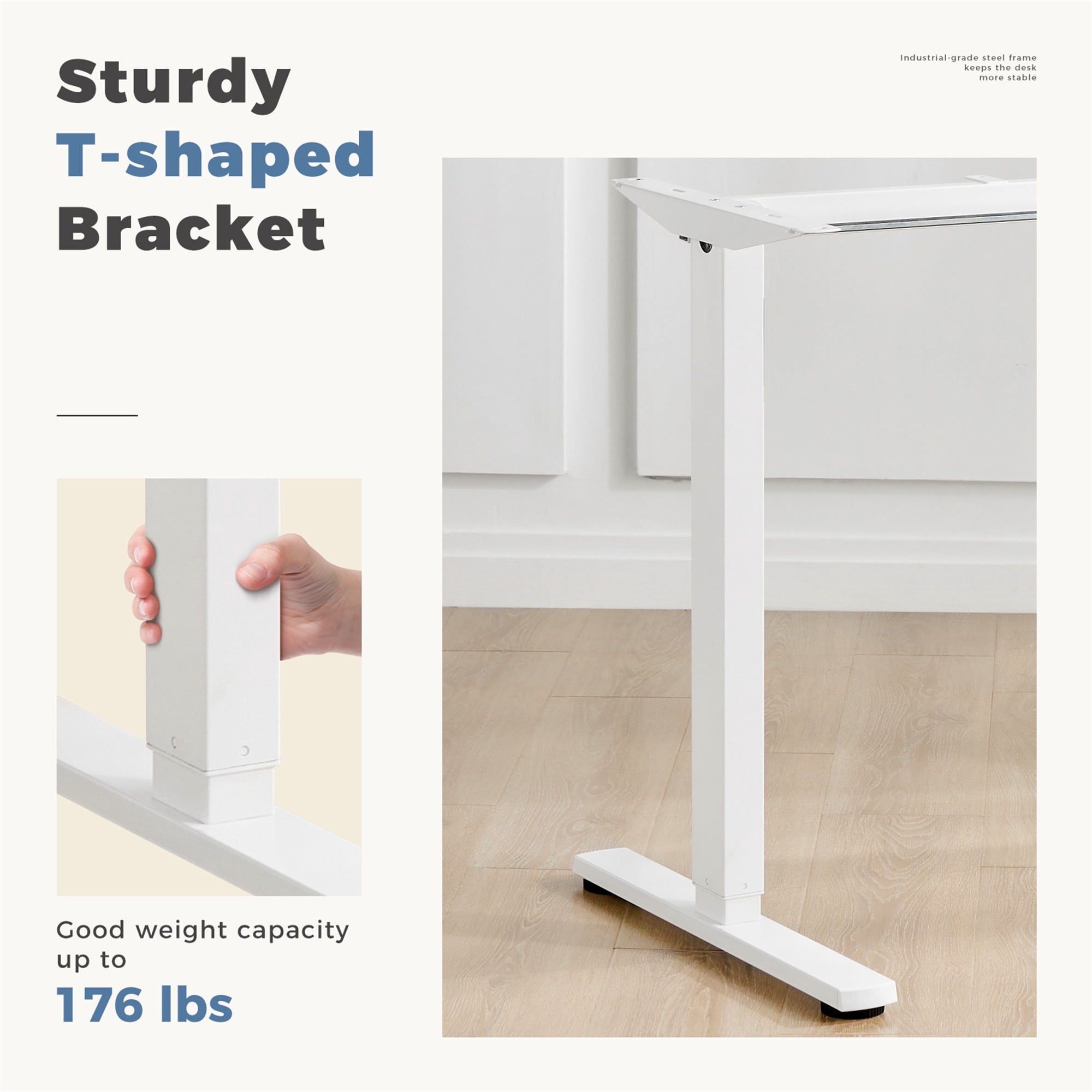 Aukfa 63" Electric Standing Desk, Adjustable Height Stand up Desk for Home Office, White