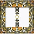 thumbnail image 6 of Metal Light Switch Plate Cover Mandala Orange Brown Flower Tile Pattern MDL058, 6 of 13