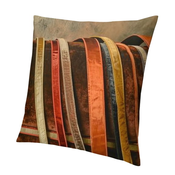 BANET Orange Striped Throw Pillow Cover Cushion Cover Pillowcase for Sofa Couch Bedroom Living Room Home Christmas Decoration 12x12in