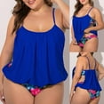 thumbnail image 2 of RKSTN Plus Size Bathing Suit for Women No Steel Support Fake Two-piece Swimwear Flower Floral Conservative Split Bathing Suits, 2 of 8