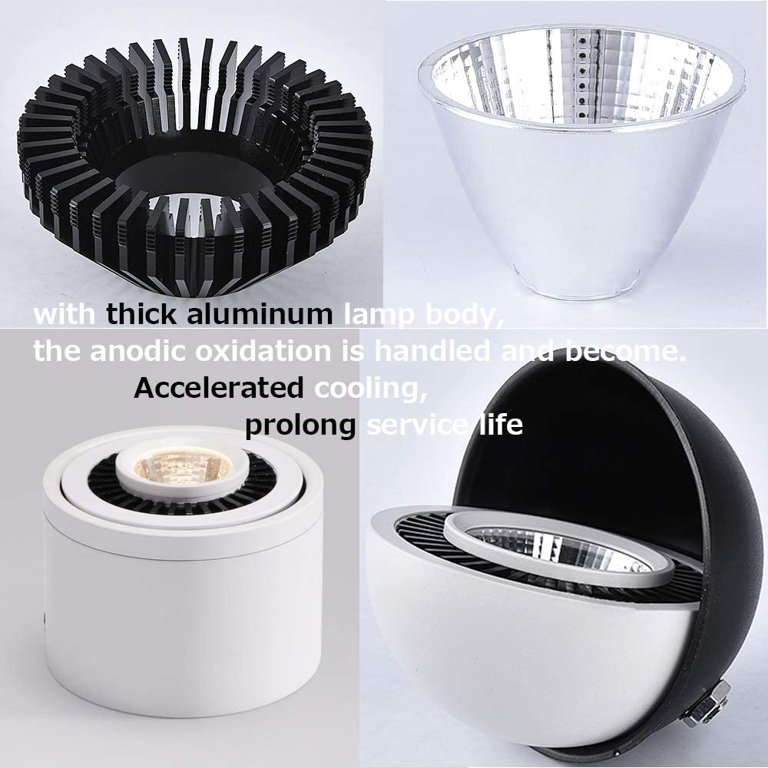 High Accent Uplight — 7W LED Barrel Spotlight, 3000K Warm Light, Adjustable With Foot Pedal Switch, 5.9ft Cord