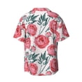 thumbnail image 2 of Xecao offers the Rose Flowers for Men's Casual Short-sleeved Shirt, a button-up collared shirt with a pocket, perfect for beach vacations and yacht travel in the Medium size., 2 of 7