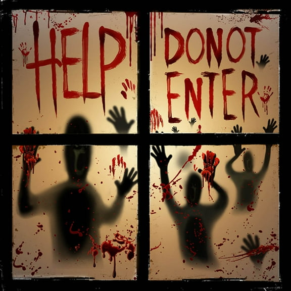 Halloween House Decoration Window Door Cover Scary Hands Halloween Window Cling Window Poster Garage School Dormitory Outdoor Indoor Skeleton Window Door Decoration Set