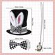 thumbnail image 2 of 5 Piece White Rabbit Costume Set Rabbit Ear Top Hat Thigh Socks Rabbit Clock Necklace Bow Tie Rabbit Nose, 2 of 5